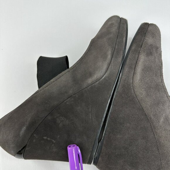 Prada‎ Linea Rossa Women's Dark Gray Mary Jane Suede Wedge Heels EU 37.5 /US 7 - Picture 14 of 17
